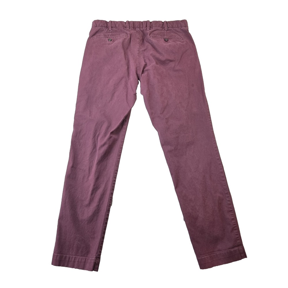 GAP Men's‎ Slim Stretch Khaki Straight Leg Pants Burgundy Mid Rise 36" X 31.5"